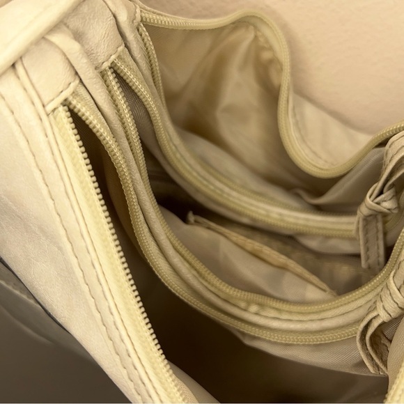 VINTAGE LOU TAYLOR BEIGE IVORY PURSE SMALL CLASSIC SHOULDER BAG NEUTRAL - Picture 6 of 10